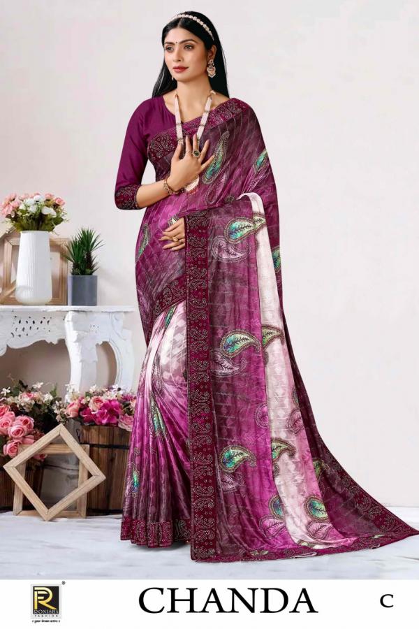 Ronisha Chanda Designer Lycra Saree Collection